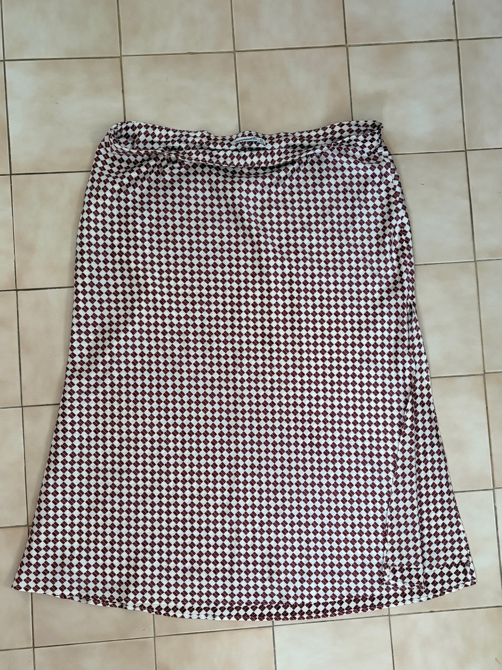 Abercrombie & Fitch Burgundy and Cream A-Line Skirt